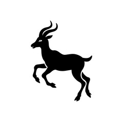 running markhor silhouette vector illustration 