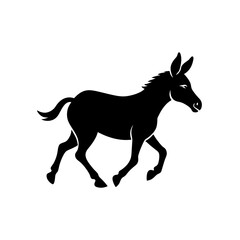 running mule silhouette vector illustration 