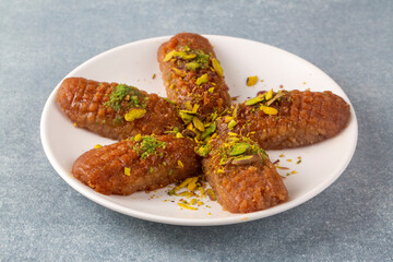 Turkish traditional sherbet dessert; kalburabasti