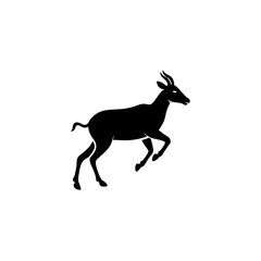 running nilgai silhouette vector illustration