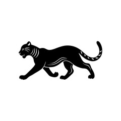 running ocelot silhouette vector illustration