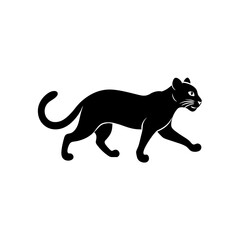 running ocelot silhouette vector illustration 