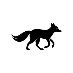 running pampas fox silhouette vector illustration .svg