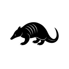 running pangolin silhouette vector illustration 