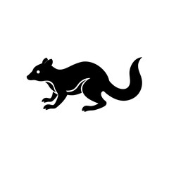 running quoll silhouette vector illustration 