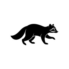 running raccoon silhouette vector illustration 