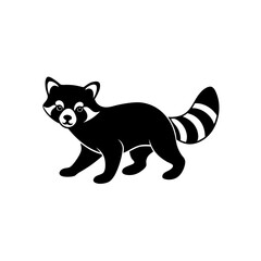 running red panda silhouette vector illustration 