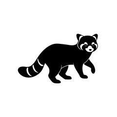 running red panda silhouette vector illustration 