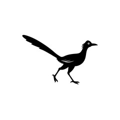 running roadrunner silhouette vector illustration 