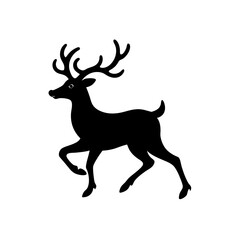 running reindeer silhouette vector illustration 