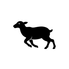 running sheep silhouette vector illustration 