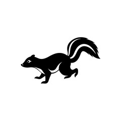 running skunk silhouette vector illustration 