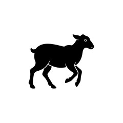 running sheep silhouette vector illustration 