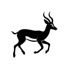 running springbok silhouette vector illustration 