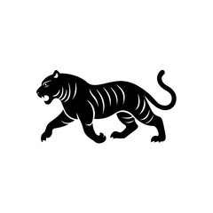 running sumatran tiger silhouette vector 