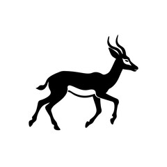 running springbok silhouette vector illustration