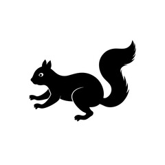 running squirrel silhouette vector illustration 