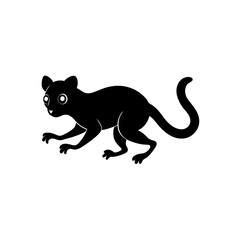running tarsier silhouette vector illustration 
