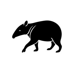 running tapir silhouette vector illustration 