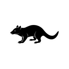 running tasmanian devil silhouette vector 
