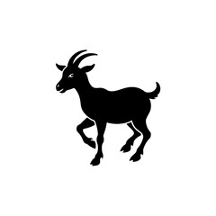 running wild goat silhouette vector illustration 
