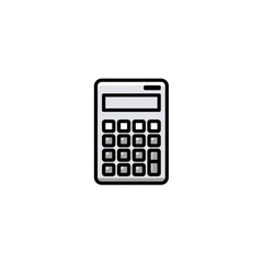 Modern calculator computes numbers digitally in isolated white studio background.