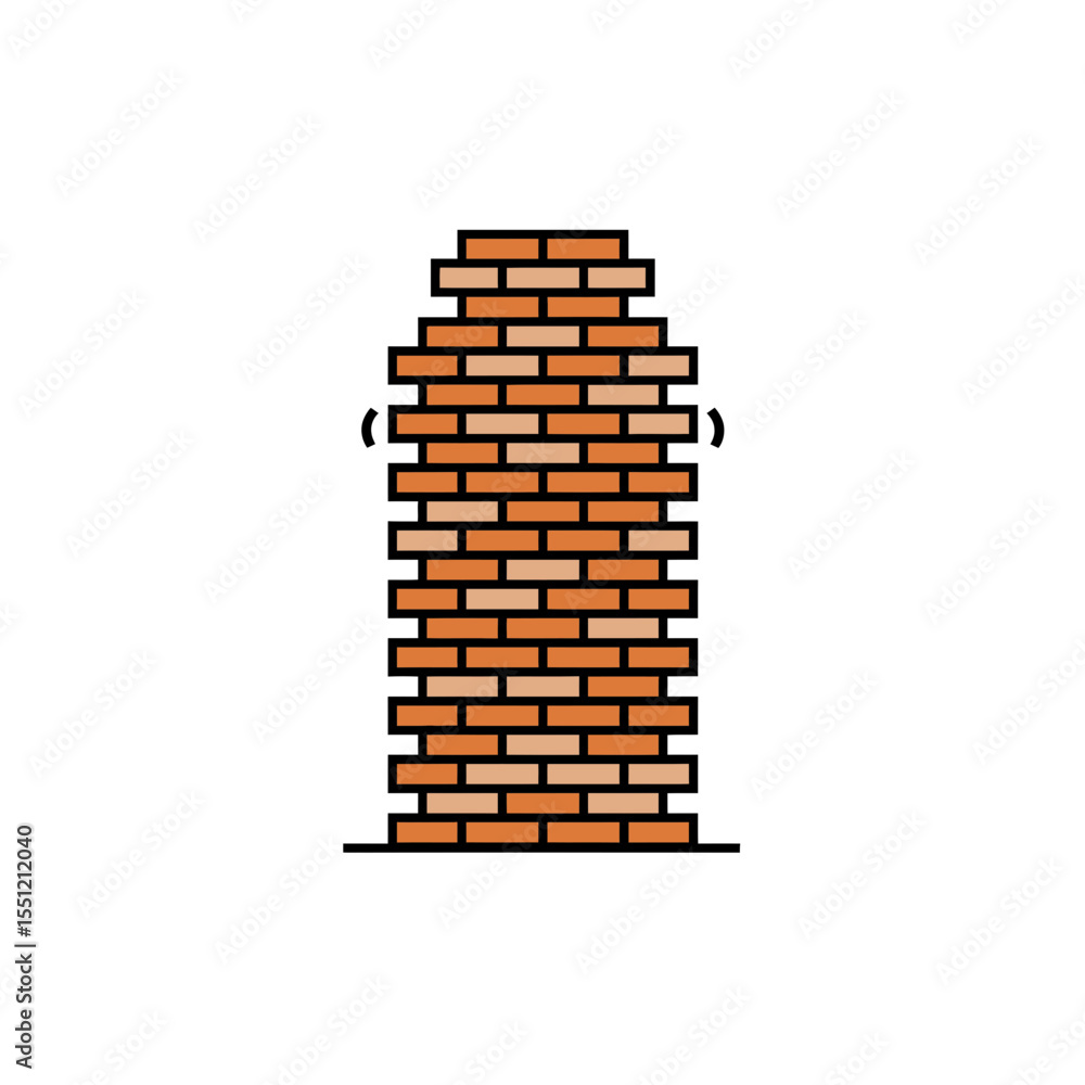 Poster brickwork stack forms solid structure in minimalist construction building foundation detail