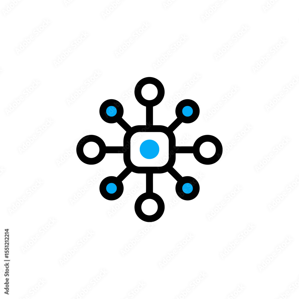 Aufkleber abstract network connects nodes representing communication system design illustration