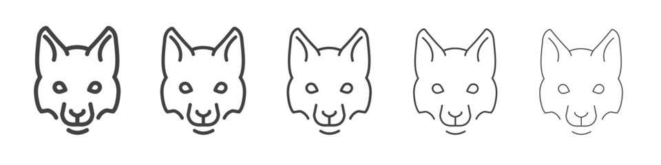 Fox icon outline ilustration vector symbol