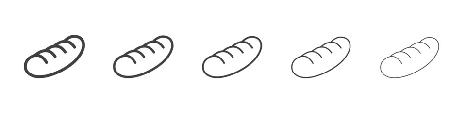 French bread icon outline ilustration vector symbol