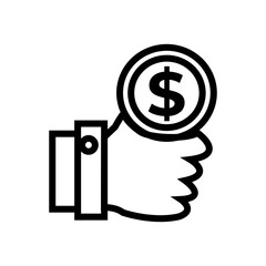 A Stylized Hand Holding A Dollar Coin Illustrates Financial Management And Monetary Savings Success