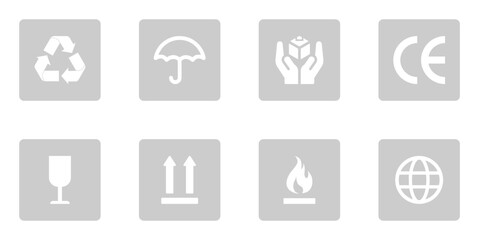 Handling and care vector symbols,Handling and care symbol icons on transparent background