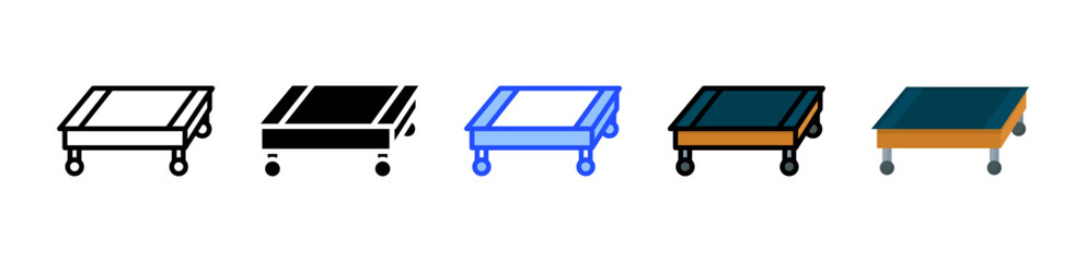 Furniture Dolly Icon Collection With Multiple Styles