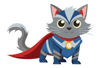 Super Cat to the Rescue An Adorable Feline Superhero Ready for Action with Cape and Costume for Fun