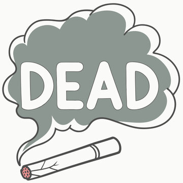 Harmful effects of smoking illustration, emphasizing mortality and health risks