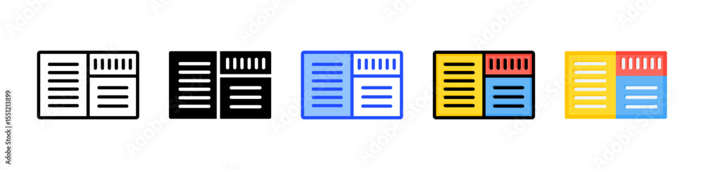 Poster address label icon collection with multiple styles