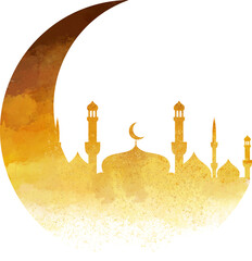 mosque with golden moon © Ghoni