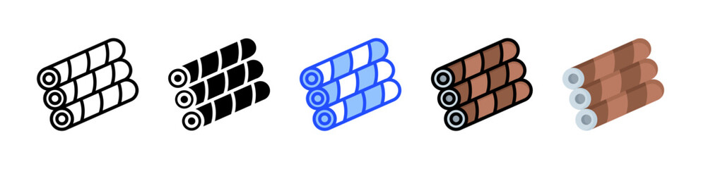 Postal Tube Icon Collection With Multiple Styles