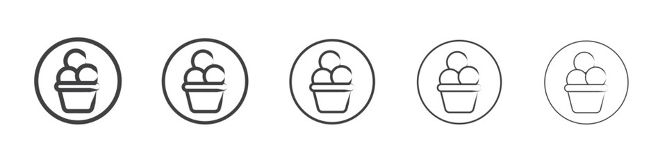 Gelato ice cream icon outline ilustration vector symbol