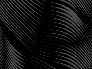 The black abstract background is patterned with dark gray thin lines that curve and wavy dynamically, creating a modern and elegant visual texture.