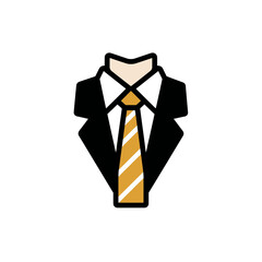 Formal jacket with tie displays elegance against white plain background profession