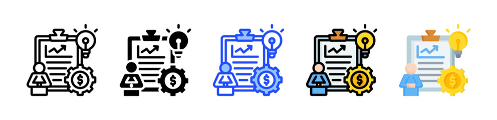 Sales Strategy Icon Collection With Multiple Styles