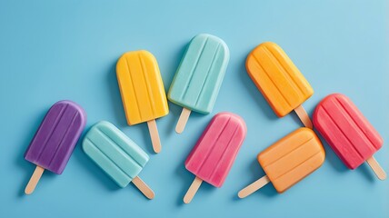 Vibrant Summer Ice Cream Flat Lay Design