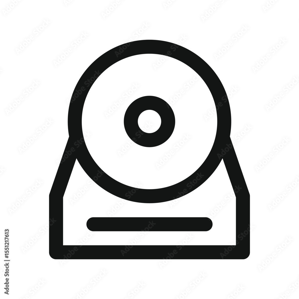 Poster cd drive ui icon, cd rom simple line user interface vector symbol