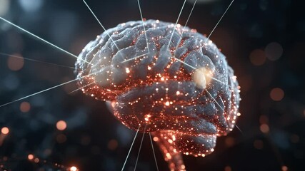 Artificial Intelligence Brain with Neural Network Connections, Digital Brain Activity, Futuristic Technology, Cognitive Function, and Brainwave Communication Concept - Powered by Adobe