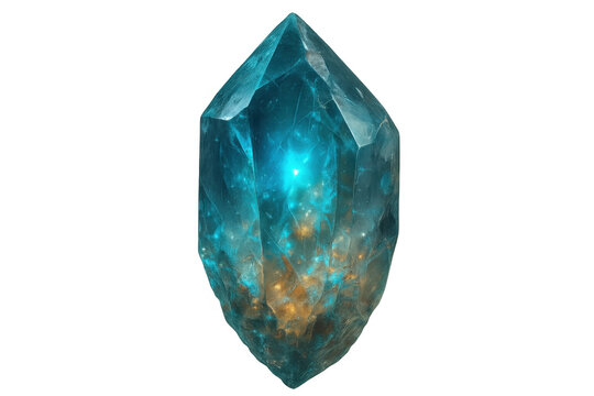 Kryptonite crystal with glowing core, emitting otherworldly light, isolated on transparent background, perfect for fantasy or sci-fi projects