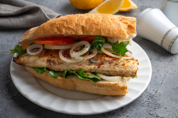 Turkish Balik Ekmek - Fish sandwich.