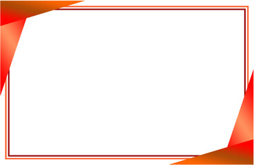 Abstract Red and Orange Frame Border Design Template