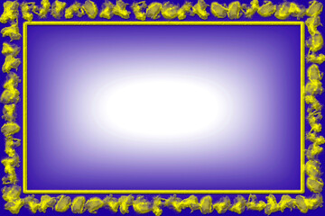 Purple golden plaque frame with place for text