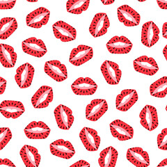 Summer watermelon abstract seamless pattern  background in cartoon style Set icons for bar, cafe.  menu,  web-banner, social media post Vector cute flat illustration